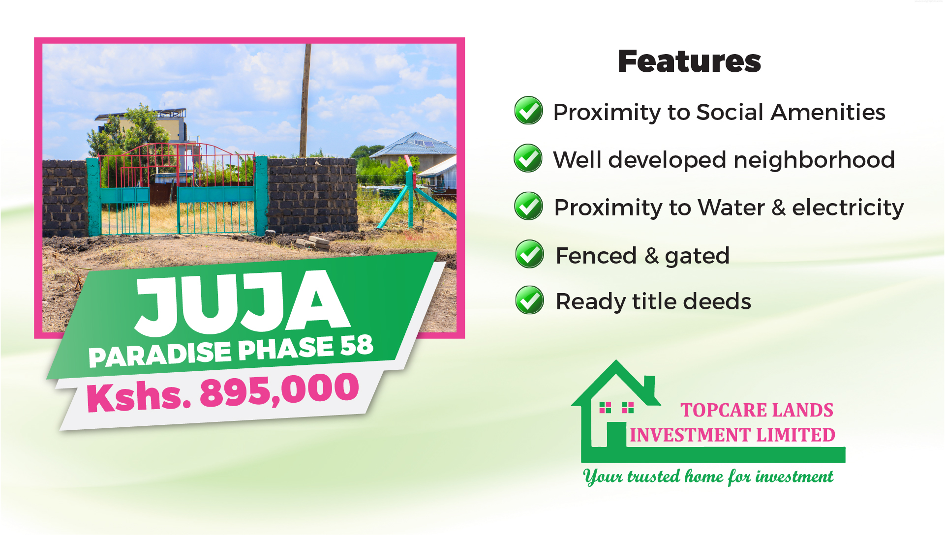 JUJA PARADISE PHASE 58 – PLOTS FOR SALE